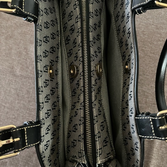 Dooney and Bourke black logo buckle satchel - Picture 5 of 12